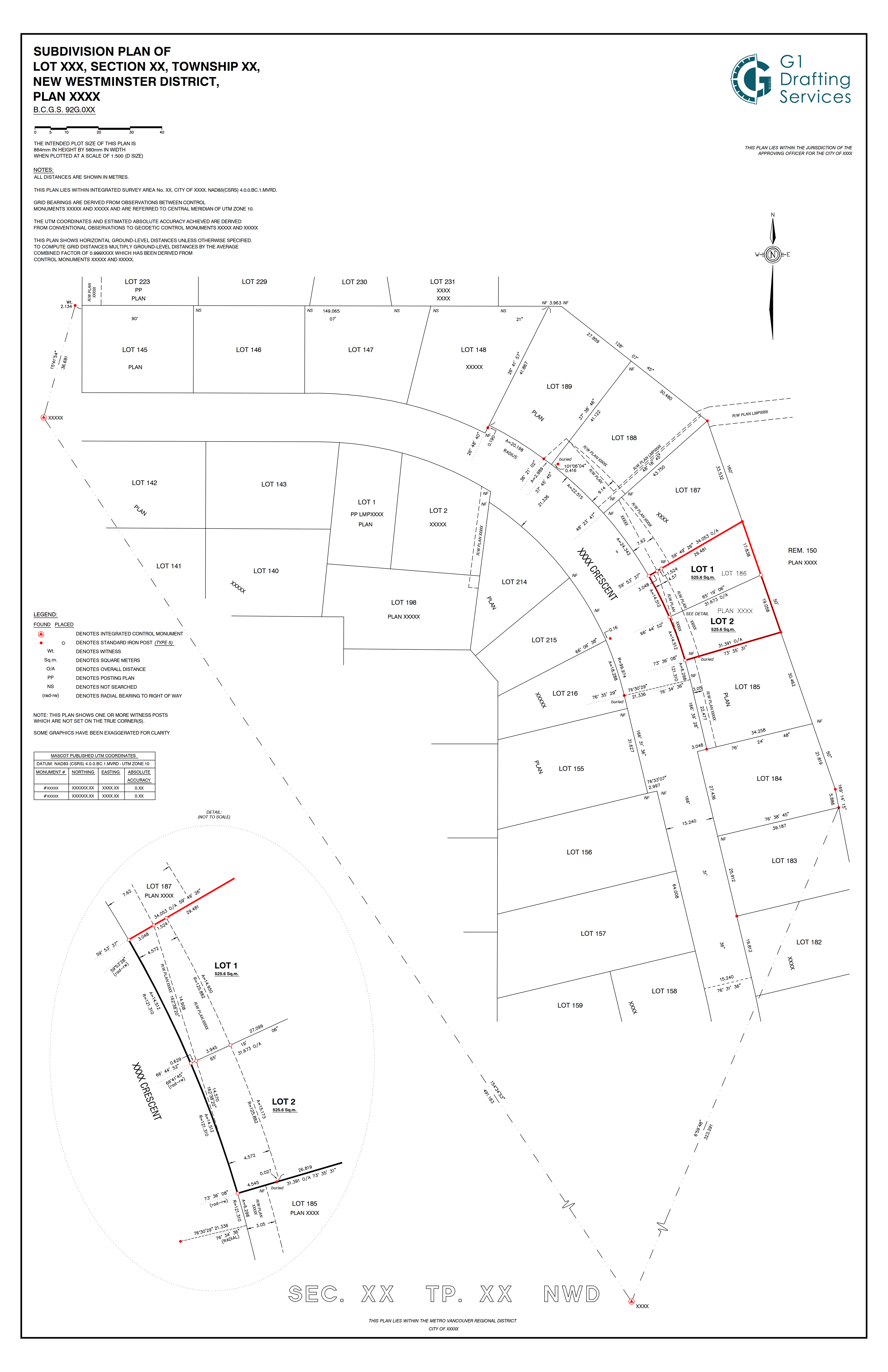 Subdivision Plan Drafting drawing by G1 Drafting Services