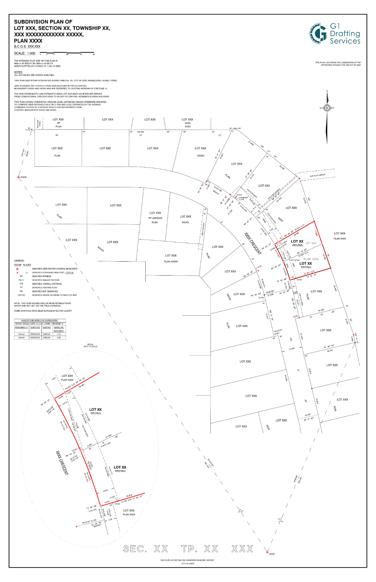 Subdivision Plan Drafting drawing by G1 Drafting Services